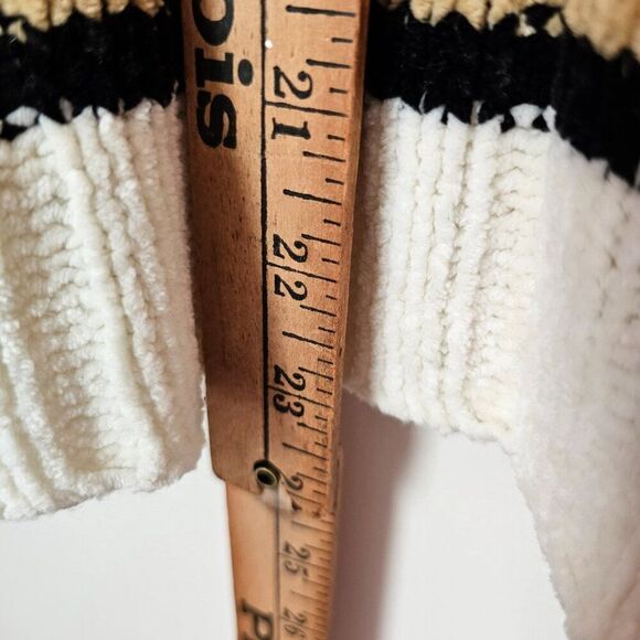 EUC VINTAGE STYLE NO BOUNDARIES MOCK NECK STRIPED CHENILLE SOFT SWEATER TOP L JR - Picture 16 of 16